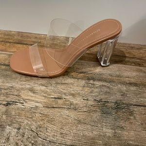 Clear Zara mule heels size 7.5